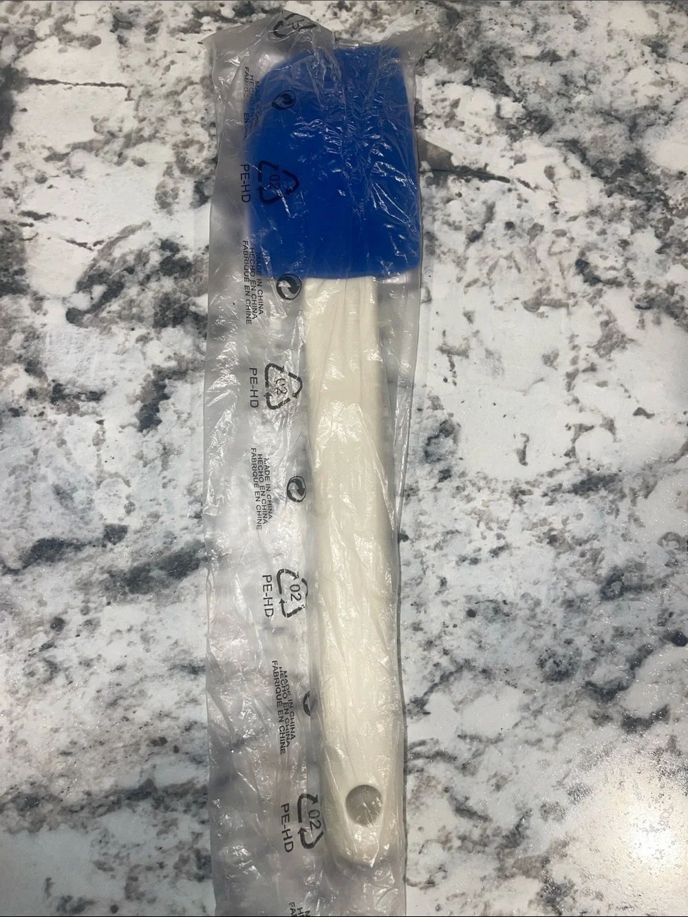 Tupperware Saucy Silicone Scraper Spatula Pure Blue White Plastic Handle
